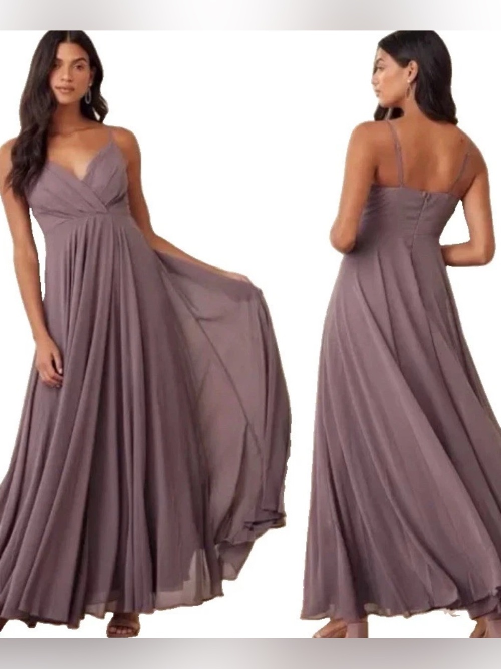 Lulus All About Love Dusty Purple Maxi Dress Size XS Wedding Party Guest Event